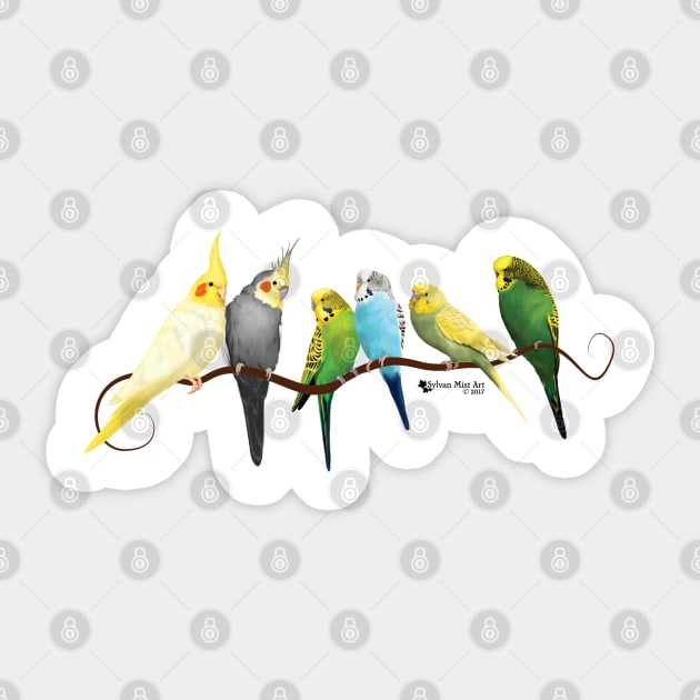 Parakeets and cockatiels Sticker by Sylvanmistart